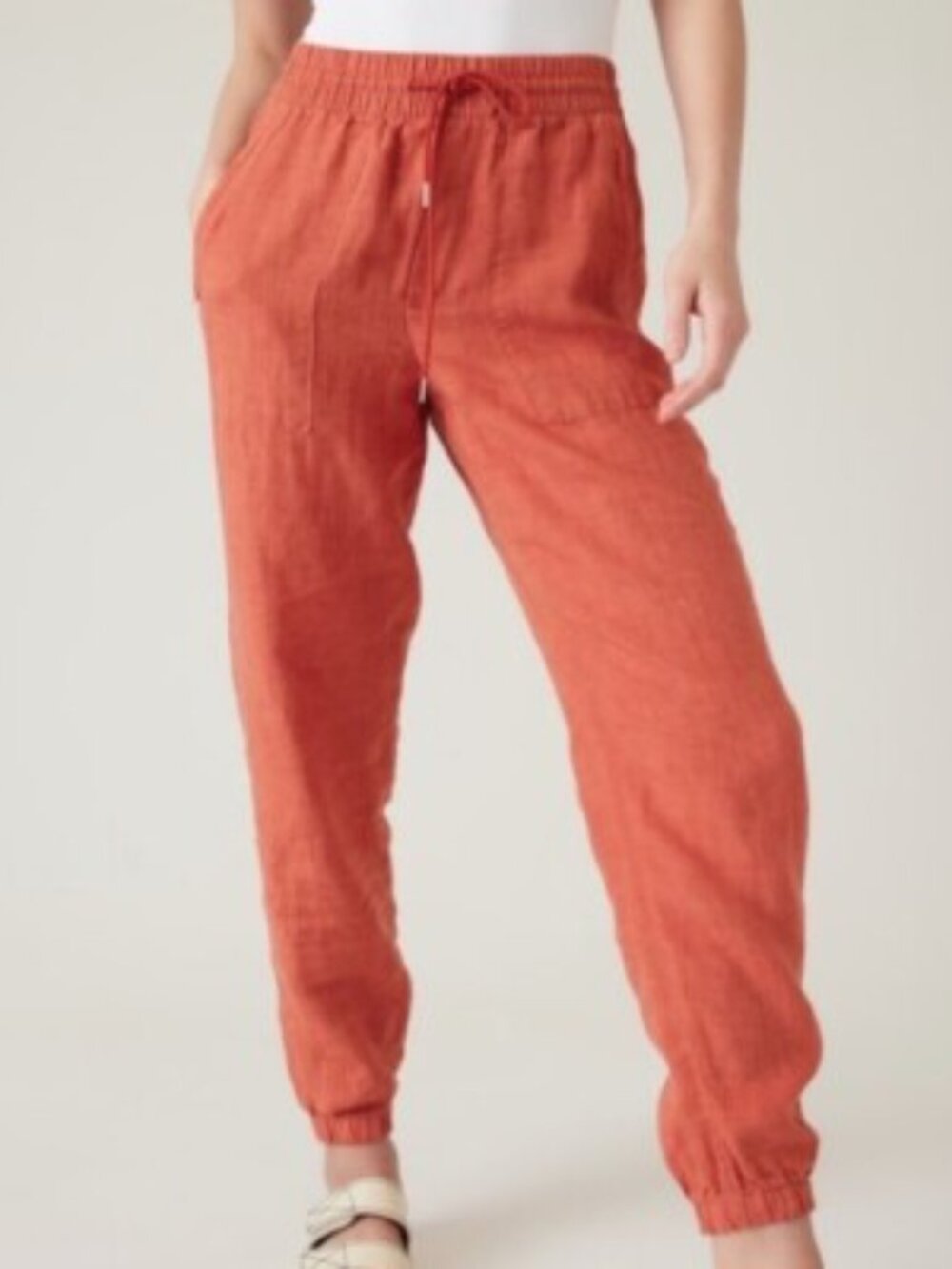 ATHLETA  Retreat Linen Joggers Persimmon size 6